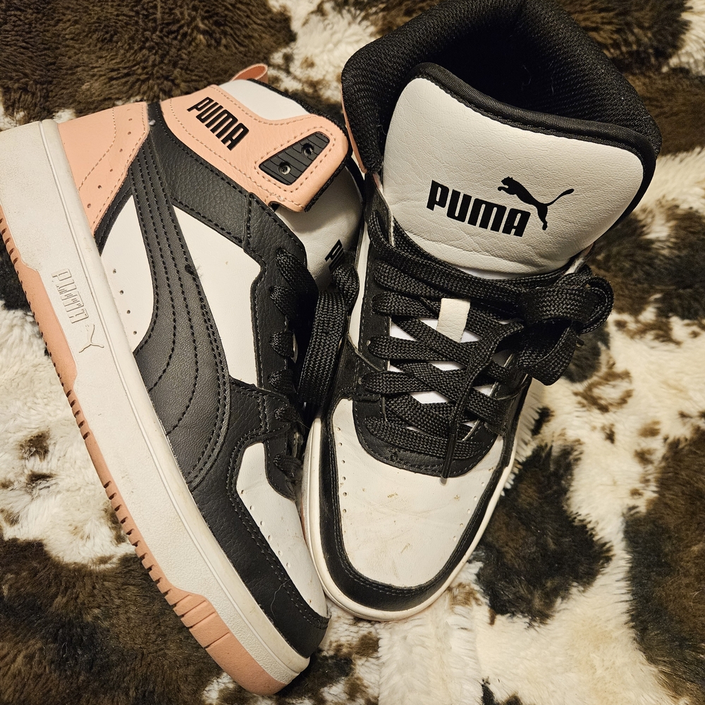 Puma Black and White High-Top Sneakers